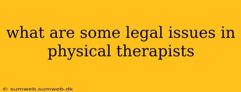 what are some legal issues in physical therapists