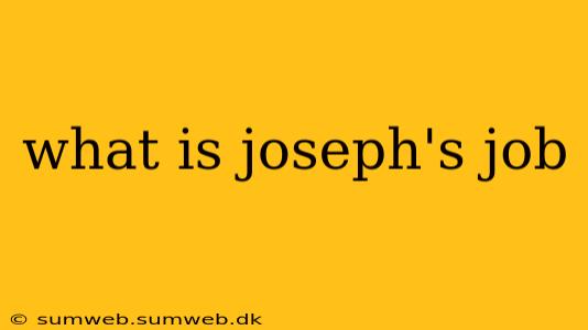 what is joseph's job